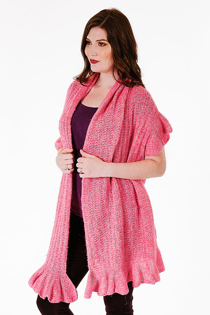 A Trendsetter Alfa Pattern - Ribbed Wrap With Short Row Ruffle 6101K (PDF)