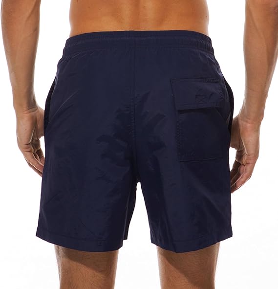 SILKWORLD Men's Swim Trunks Quick Dry Beach Shorts with Pockets Size: USA XS