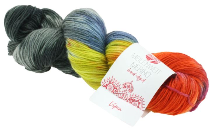 Lana Grossa Meilenweit Merino Hand-Dyed Limited Edition - Vipin (Color #616) - 100 GRAMS