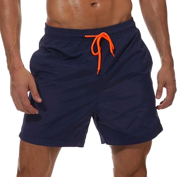 SILKWORLD Men's Swim Trunks Quick Dry Beach Shorts with Pockets Size: USA XS