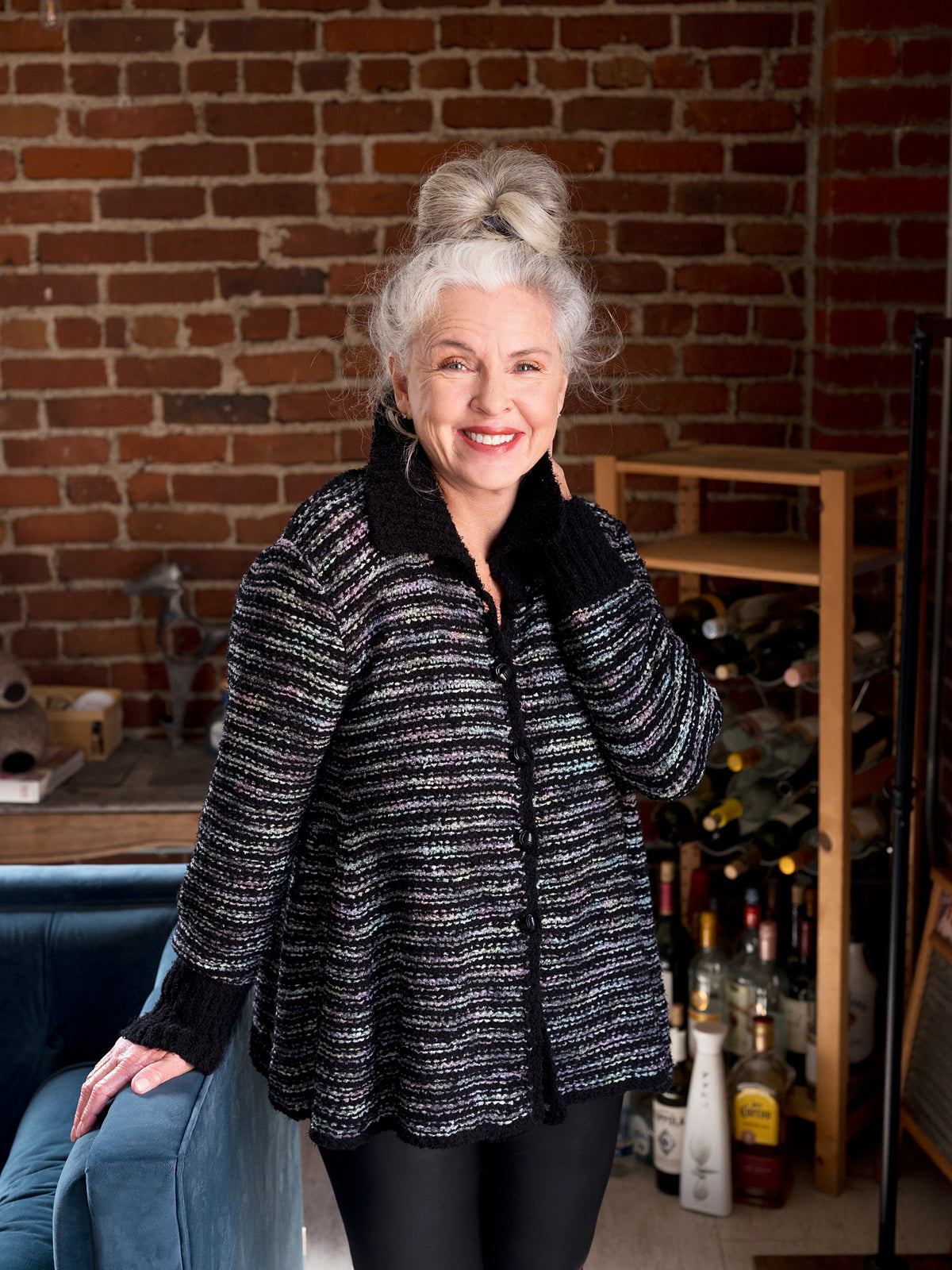 A Trendsetter Maldives Pattern - 6200F Reverse Striped Dart Swing Cardigan (PDF)