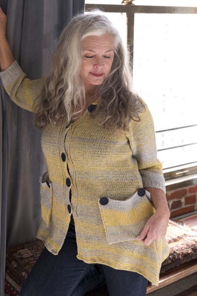 A Trendsetter Basis Pattern - #6200-Q Body Pocket Flared Edge Cardigan (PDF)