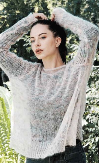 A Lana Grossa SilkHair Pattern - Rolled Collar A-Line Swing Pullover 6300K (PDF File)