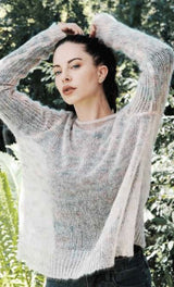 A Lana Grossa SilkHair Pattern - Rolled Collar A-Line Swing Pullover 6300K (PDF File)