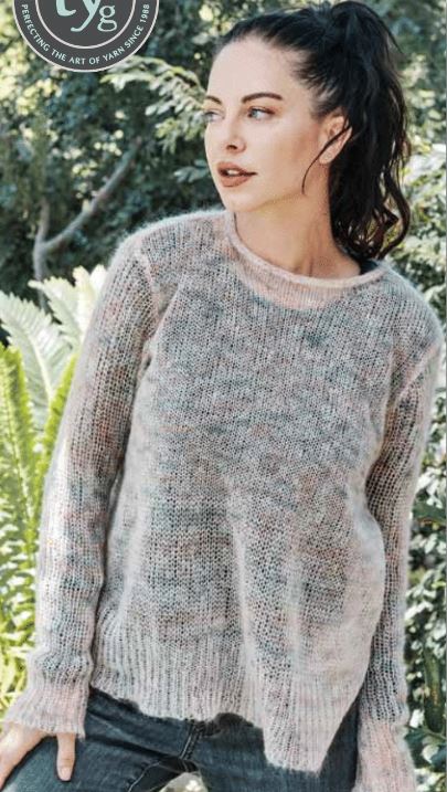 A Lana Grossa SilkHair Pattern - Rolled Collar A-Line Swing Pullover 6300K (PDF File)