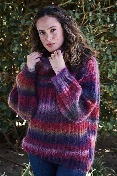 A Trendsetter Indulge Pattern - #6500-EE Mistake-Rib Round-Yoke Pullover (PDF)