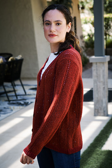 A Trendsetter Cheerleader Pattern - Vertical Eyelet Cardigan 6500H (PDF)