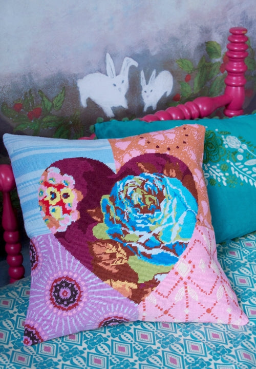 Anchor Living Needlepoint Tapestry Kit - Heartbeat Cushion by Anna Maria Horner (ALR46)