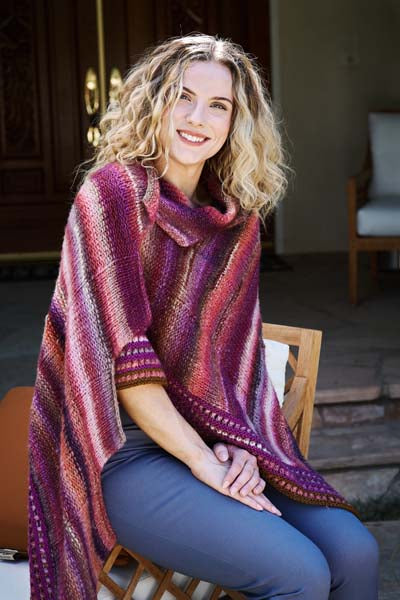 A Trendsetter Vector & Lana Grossa Cool Merino Pattern - #6701-O Checkerboard Triangle Wrap (PDF)