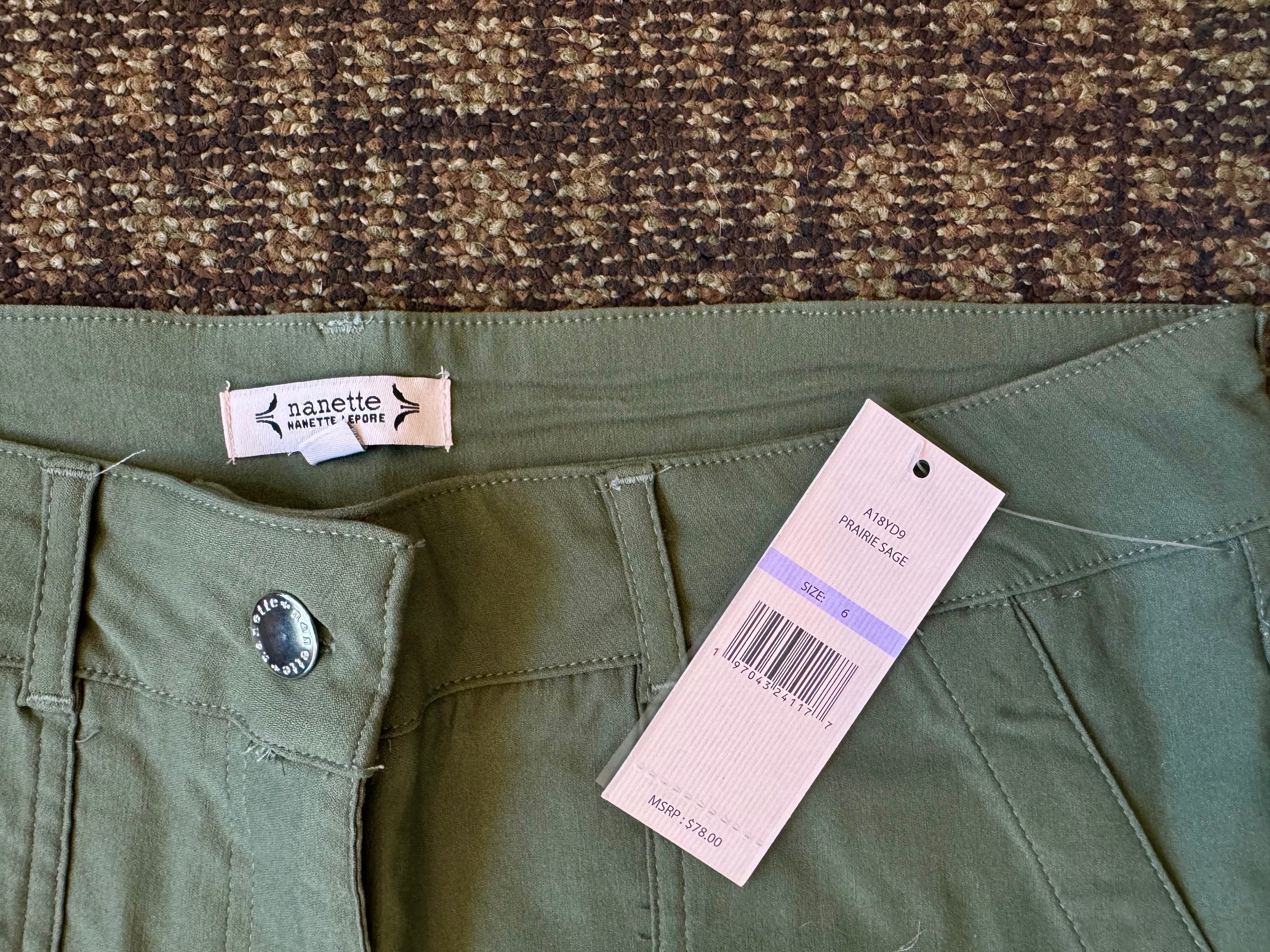 New With Tags, Nanette Nanette Lepore Women's Freedom Stretch Flattering Pant with Slit Back Pockets
