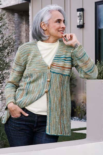 Trendsetter Celebrate, Heavenly & AM Cashmere Fine Pattern - #6800 F Pleated Back A-Line Cardigan (PDF)