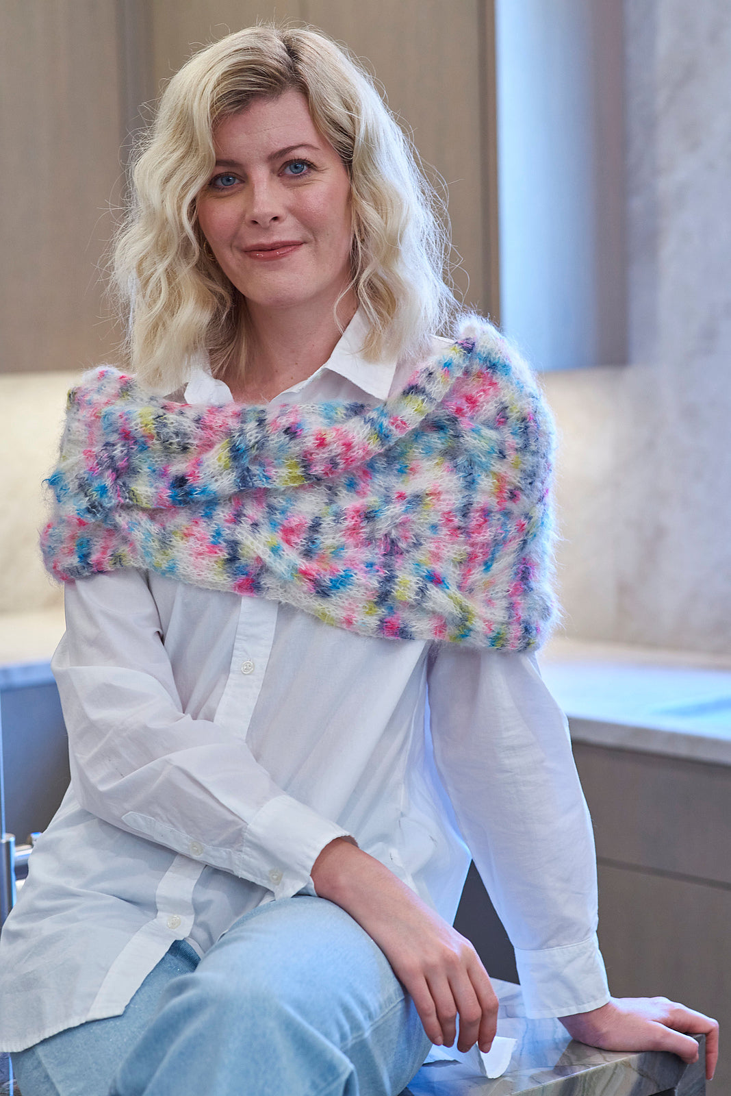 A Trendsetter Leisure Pattern - #6901B - Reversible Ribbed Cable Cowl (PDF)