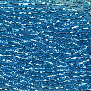 6/0 Czech Seed Beads - Aqua Silver Lined Color #67010 on sale at Little Knits