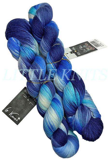 Schoppel-Wolle 6 Karat Cat Print Hand-Dyed Collection - Blue Planet (Color #2155) on sale at Little Knits