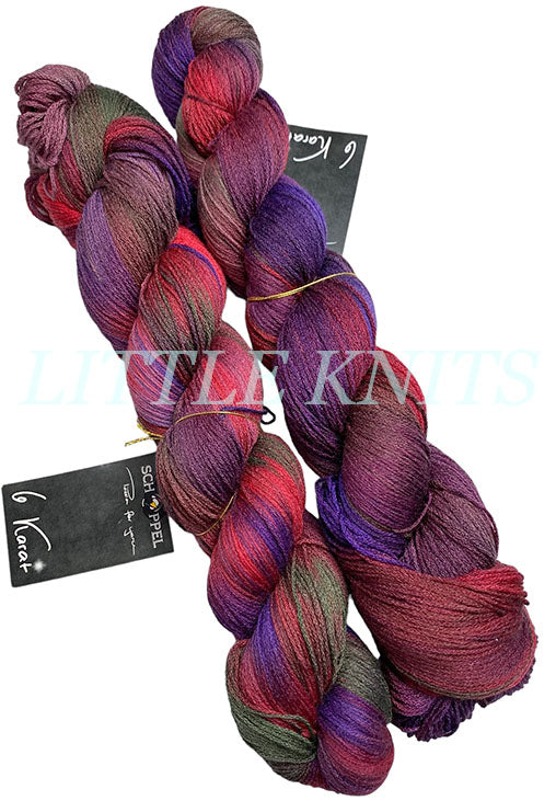 Schoppel-Wolle 6 Karat Cat Print Hand-Dyed Collection - Flowers by the River (Color #2152) on sale at 55-60% off at Little Knits