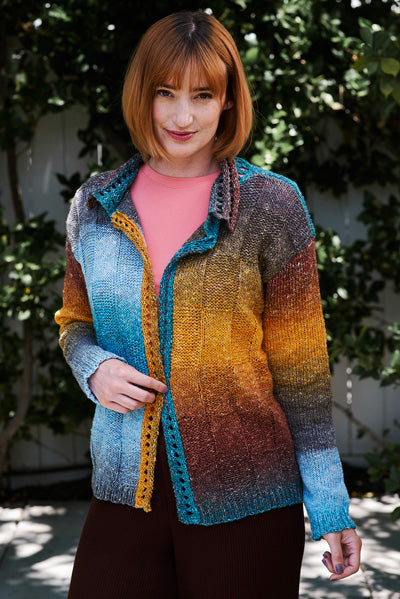FREE with Purchase of FOUR balls of Trendsetter Apex - 7100-9 Apex Checkerboard Eyelet Edge Cardigan Pattern (PDF)