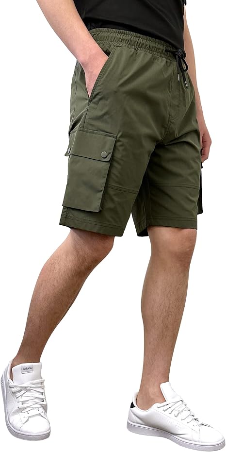 TWO PAIRS of Southpole Basic Tech Woven Nylon Cargo Shorts Men, XL, Olive
