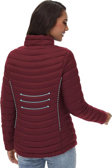 ROYAL MATRIX Women's Packable Lightweight Puffer Jacket with Stand Collar