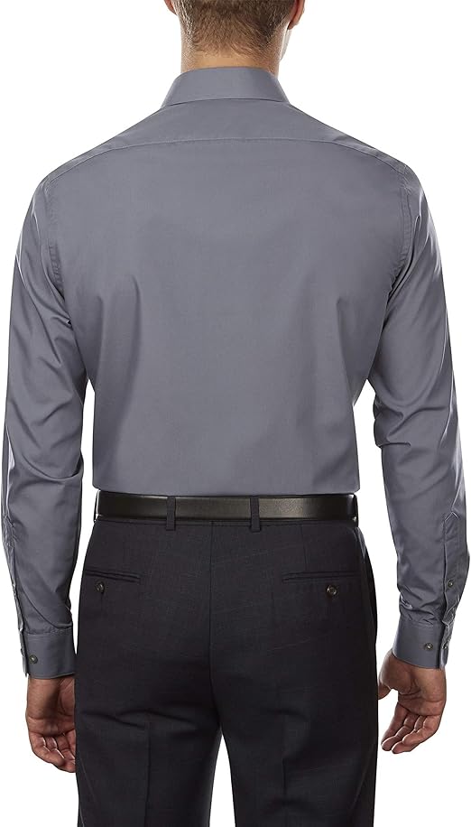 what size is a 34 35 dress shirt G-Style USA Men's Regular Fit Long Sleeve Solid Color Dress Shirts - Navy - 1X - 17-17.5