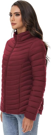 ROYAL MATRIX Women's Packable Lightweight Puffer Jacket with Stand Collar