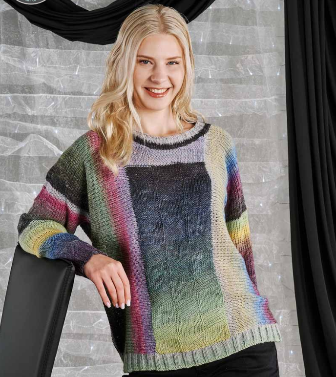A Lana Grossa Gomitolo Fumo Pattern - Center Boxed Side To Side Pullover - #7200-22 (PDF)