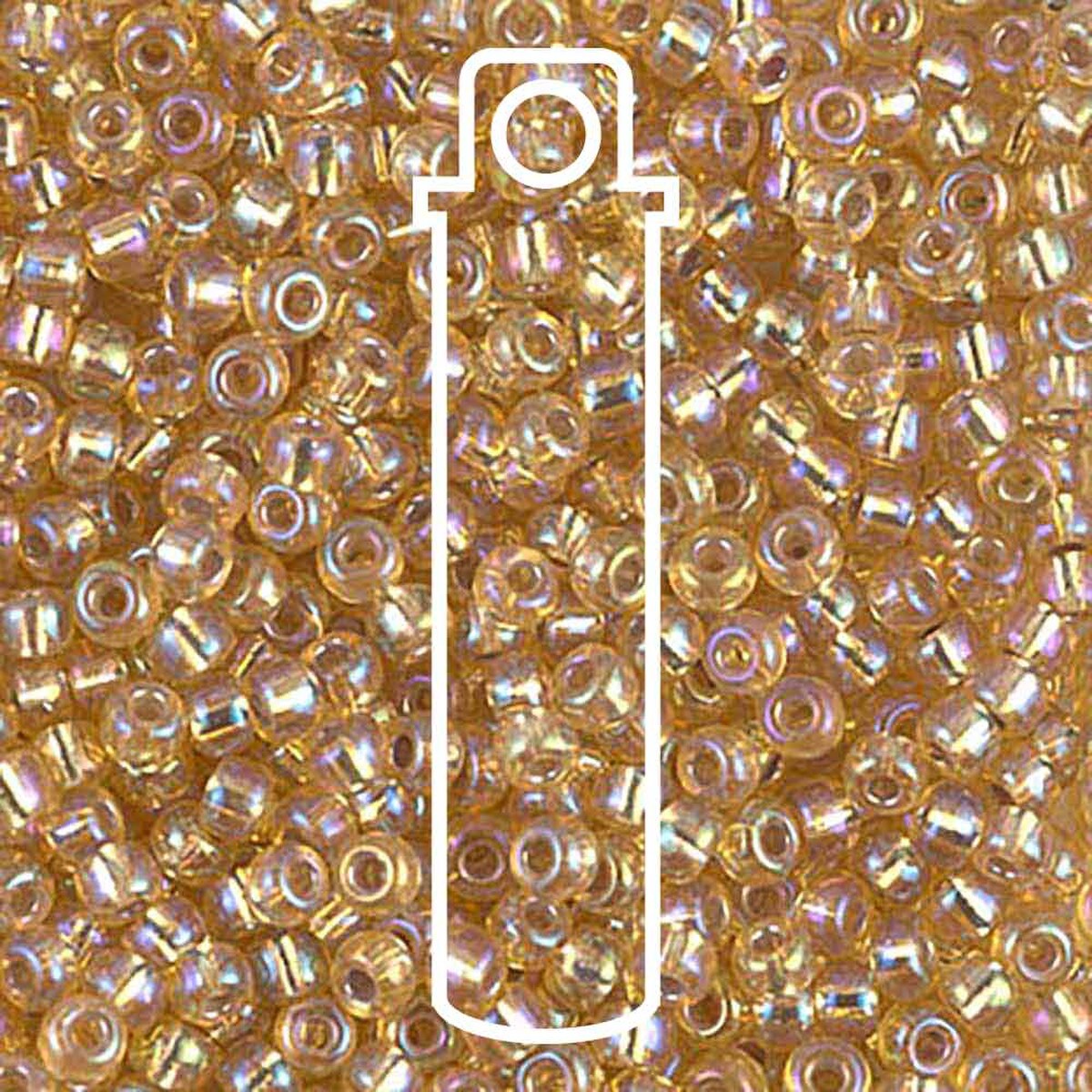 Miyuki Japanese Seed Beads Size 8/0 - Silver Lined Aurora Borealis Gold (Color #91003)