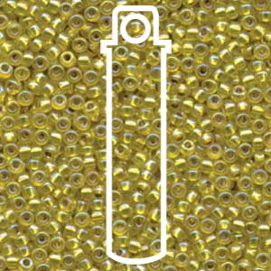 Miyuki Japanese Seed Beads Size 8/0 - Silver Lined Yellow Aurora Borealis (8-91006-TB)