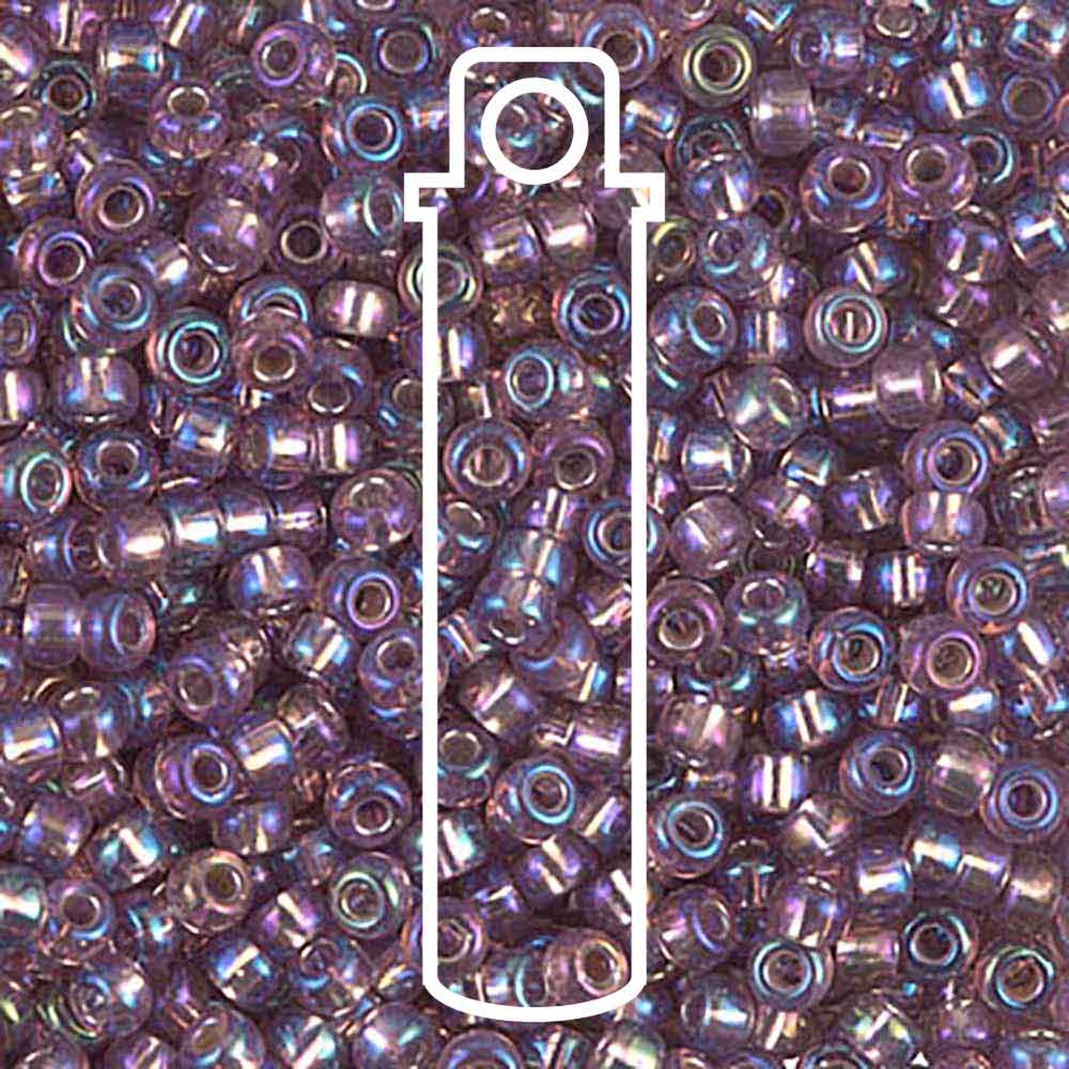 Miyuki Japanese Seed Beads Size 8/0 - Silver Lined Aurora Borealis Smoky Amethyst (Color #91012)