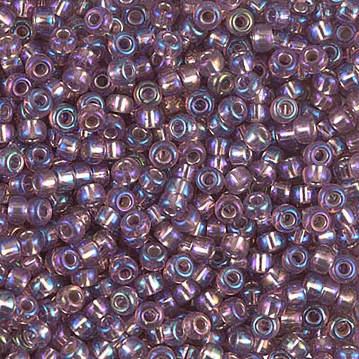 Miyuki Japanese Seed Beads Size 8/0 - Smokey Amethyst Aurora Borealis (Color #91012) 250 Gram Bag
