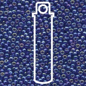 Miyuki Japanese Seed Beads Size 8/0 - Silver Lined Cobalt Aurora Borealis (Color #91020)