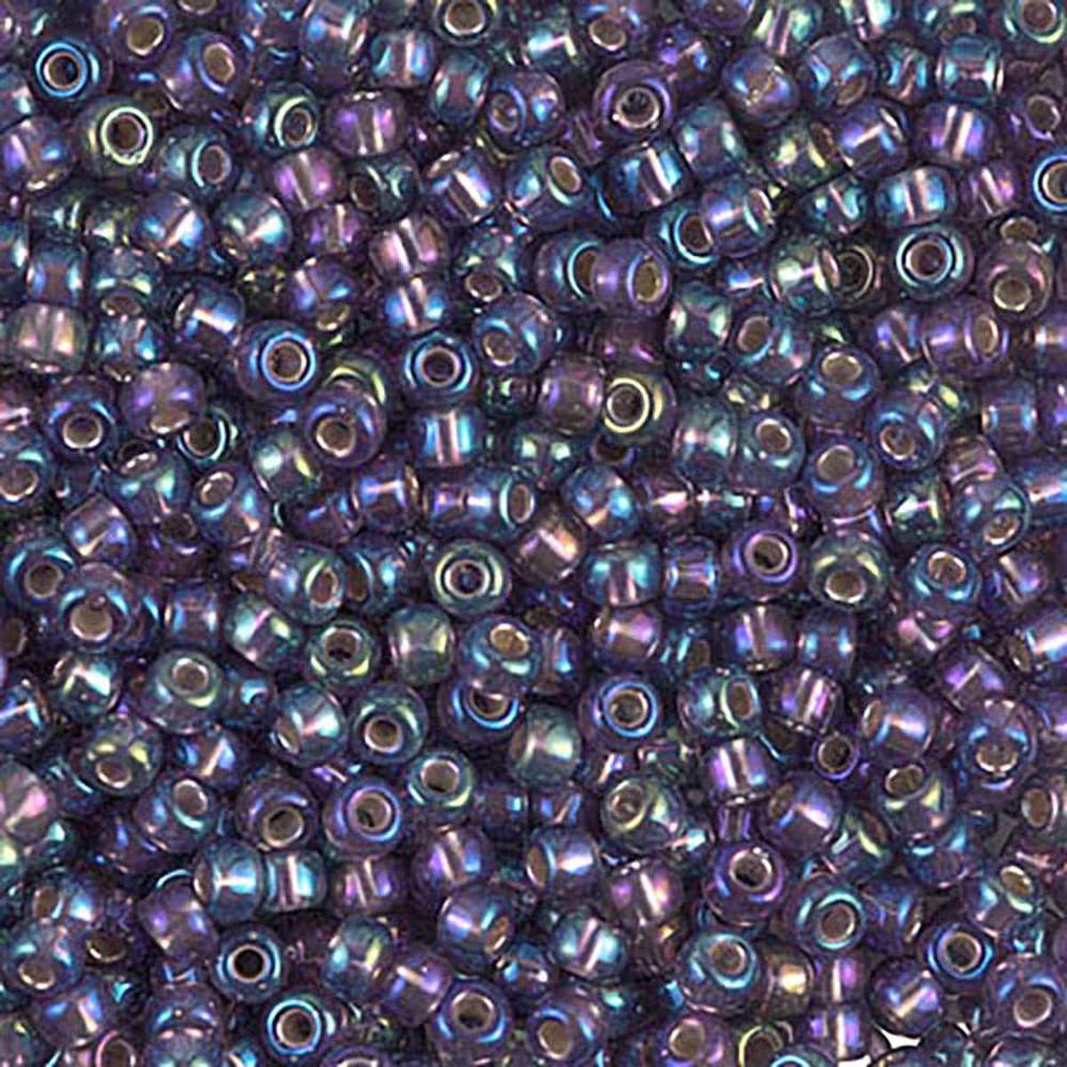 Miyuki Japanese Seed Beads Size 8/0 - Silver Lined Aurora Borealis Amethyst (Color #91024) 250 Gram Bag