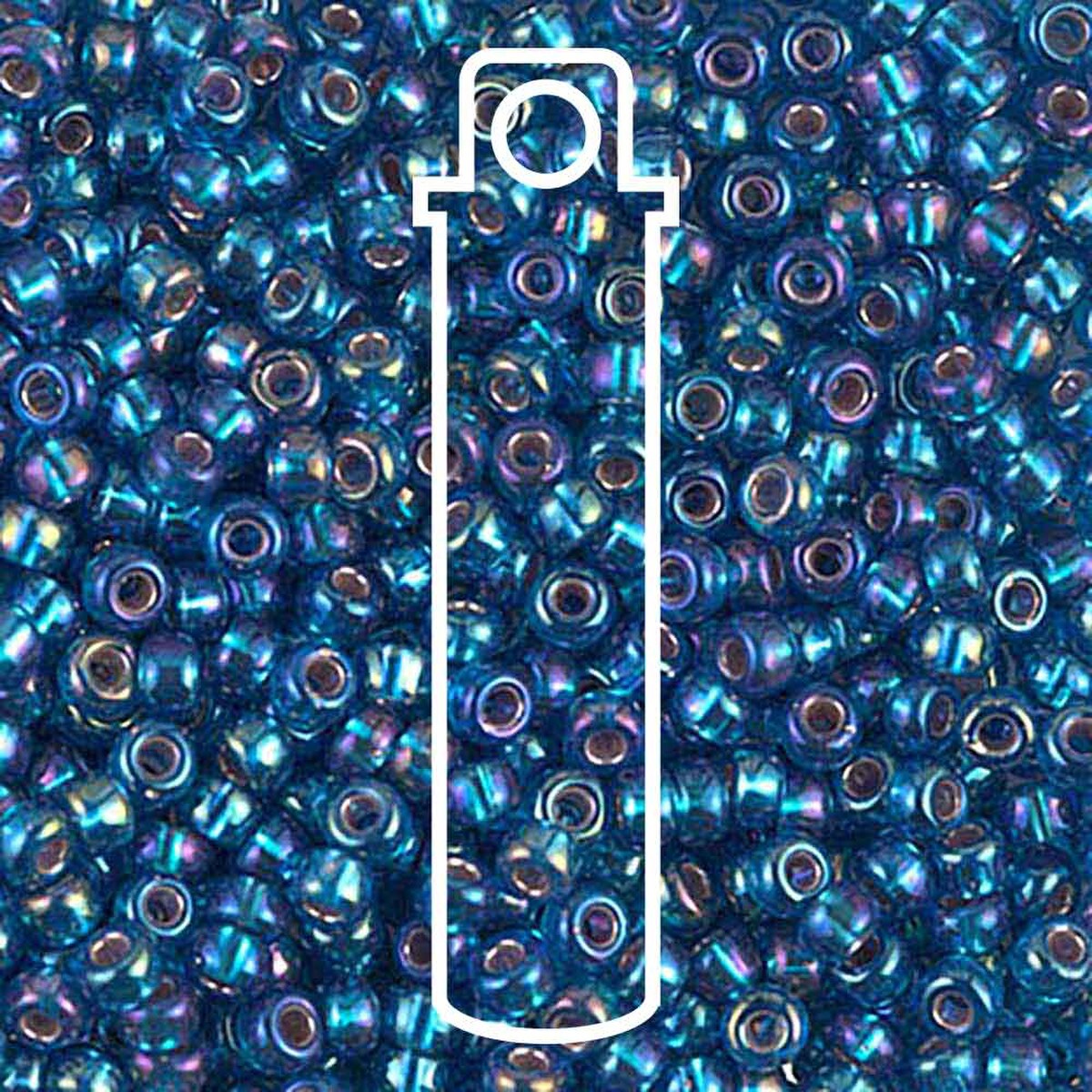 Miyuki Japanese Seed Beads Size 8/0 - Silver Lined Capri Blue Aurora Borealis (Color #91025)