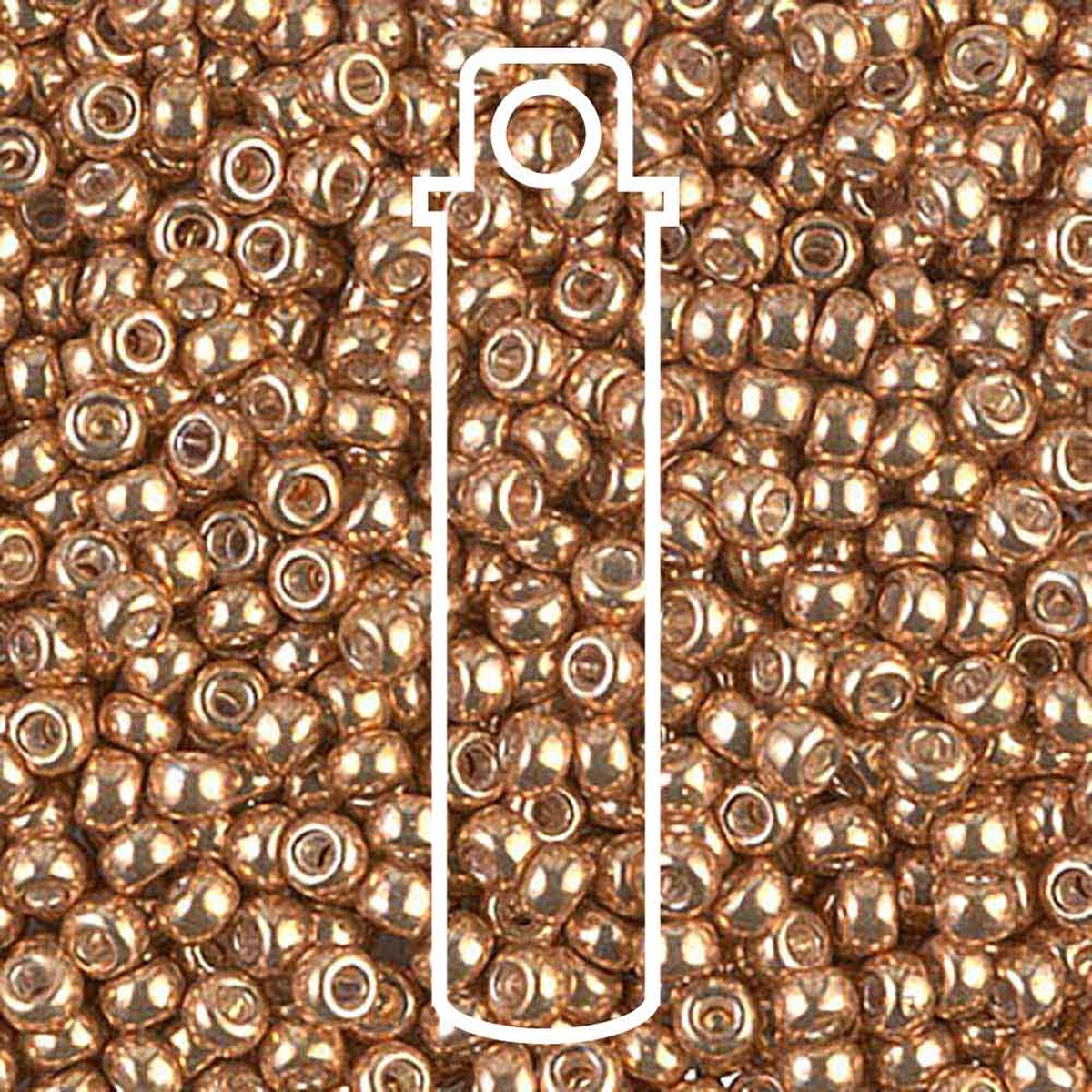 Miyuki Japanese Seed Beads Size 8/0 - Galvanized Yellow Gold (Color #91053) 22 Gram Tube