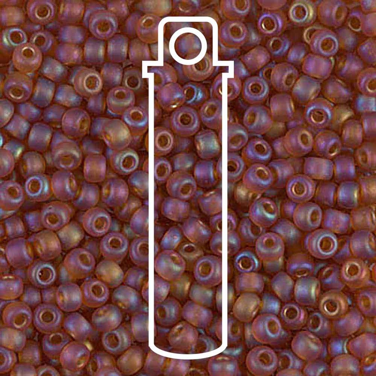 Miyuki Japanese Seed Beads Size 8/0 - Matte Transparent Topaz Aurora Borealis (Color #9133FR)