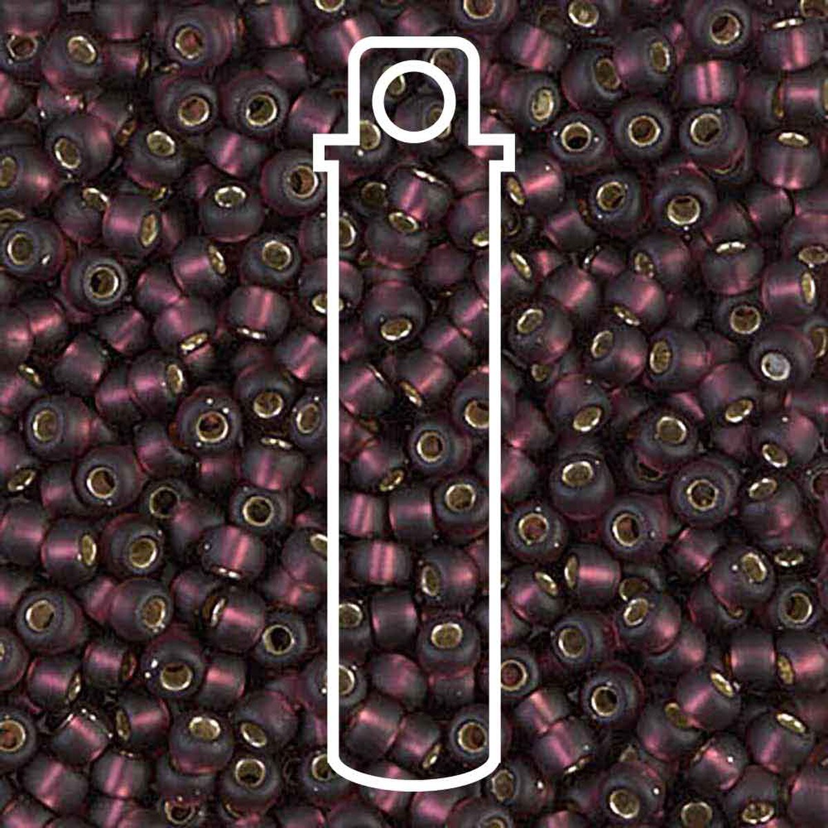 Miyuki Japanese Seed Beads Size 8/0 - Matte Silver Lined Dark Smoky Amethyst (Color #913F)