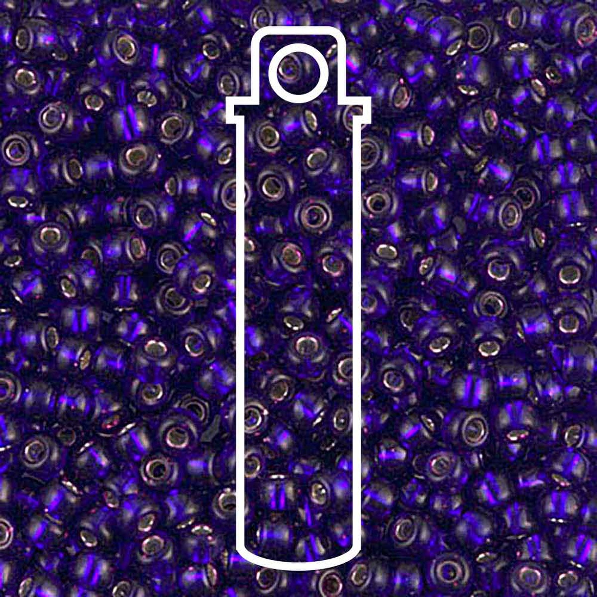Miyuki Japanese Seed Beads Size 8/0 - Silver Lined Dark Violet (Color #91427) 22 Gram Tube