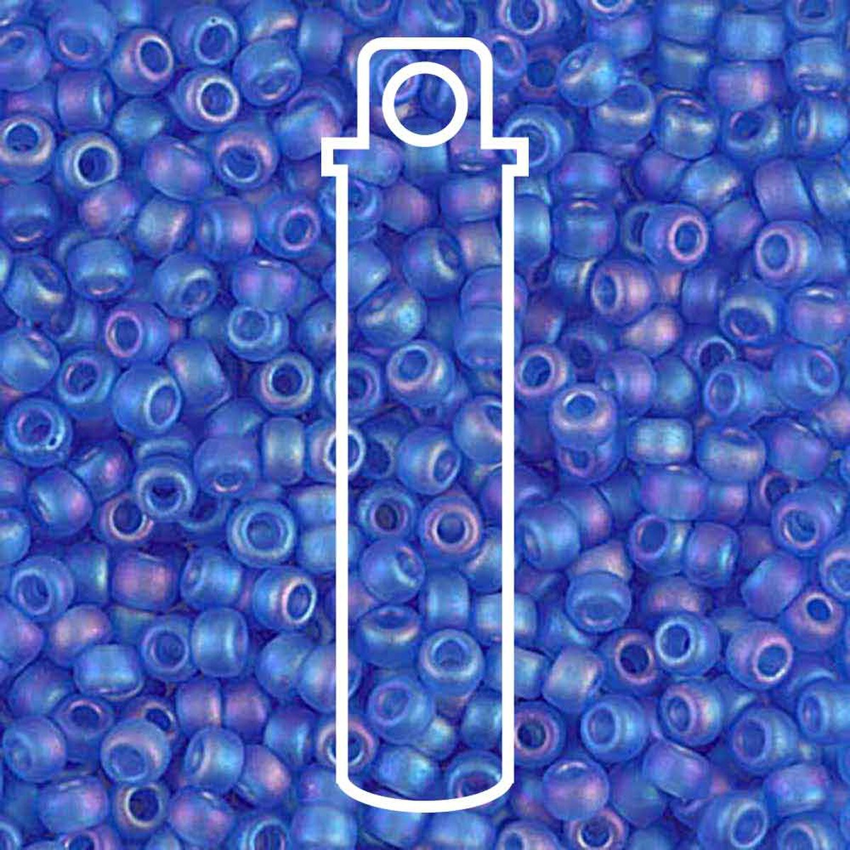 Miyuki Japanese Seed Beads Size 8/0 - Matte Translucent Sapphire Aurora Borealis (Color #9150FR)