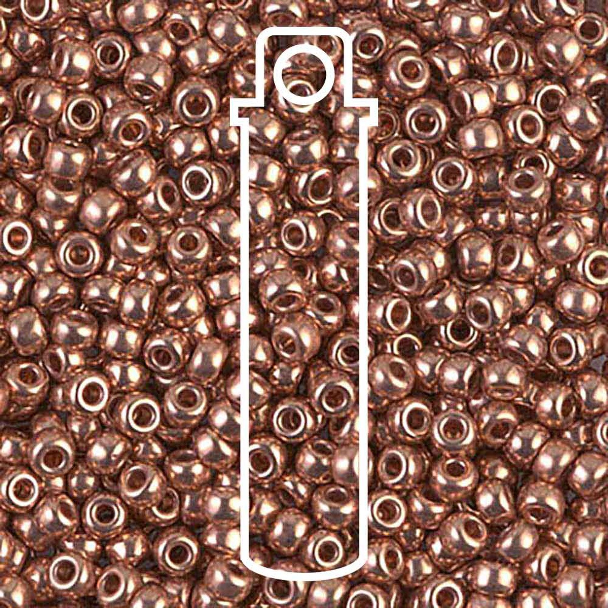 Miyuki Japanese Seed Beads Size 8/0 - Bright Copper Plated (Color #9187) 22 Gram Tube