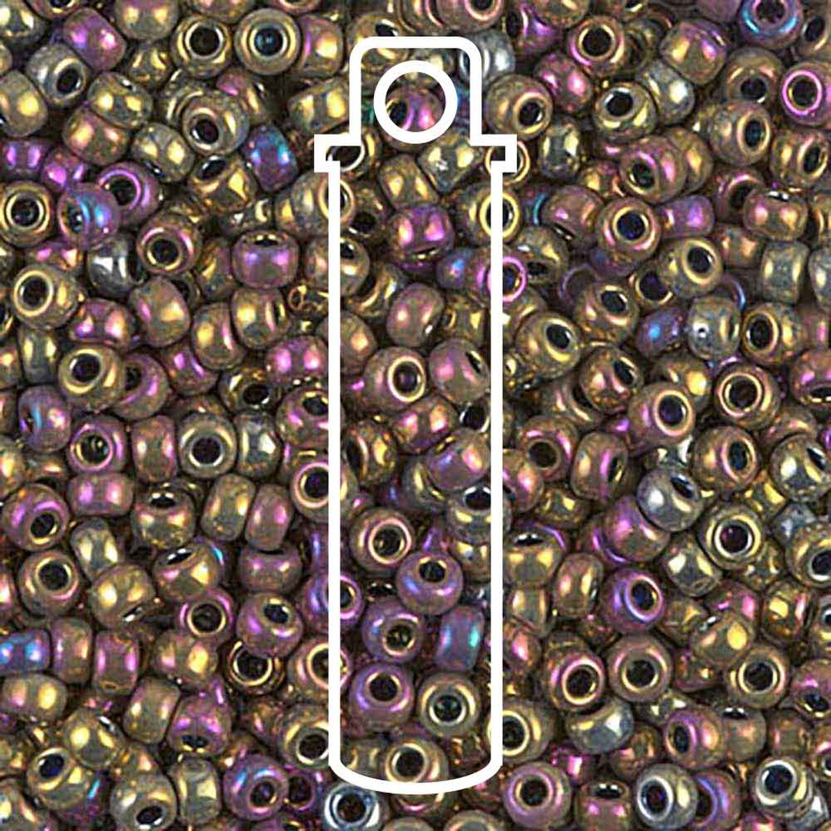 Miyuki Japanese Seed Beads Size 8/0 - Metallic Purple Gold Iris (Color #9188) 22 Gram Tube