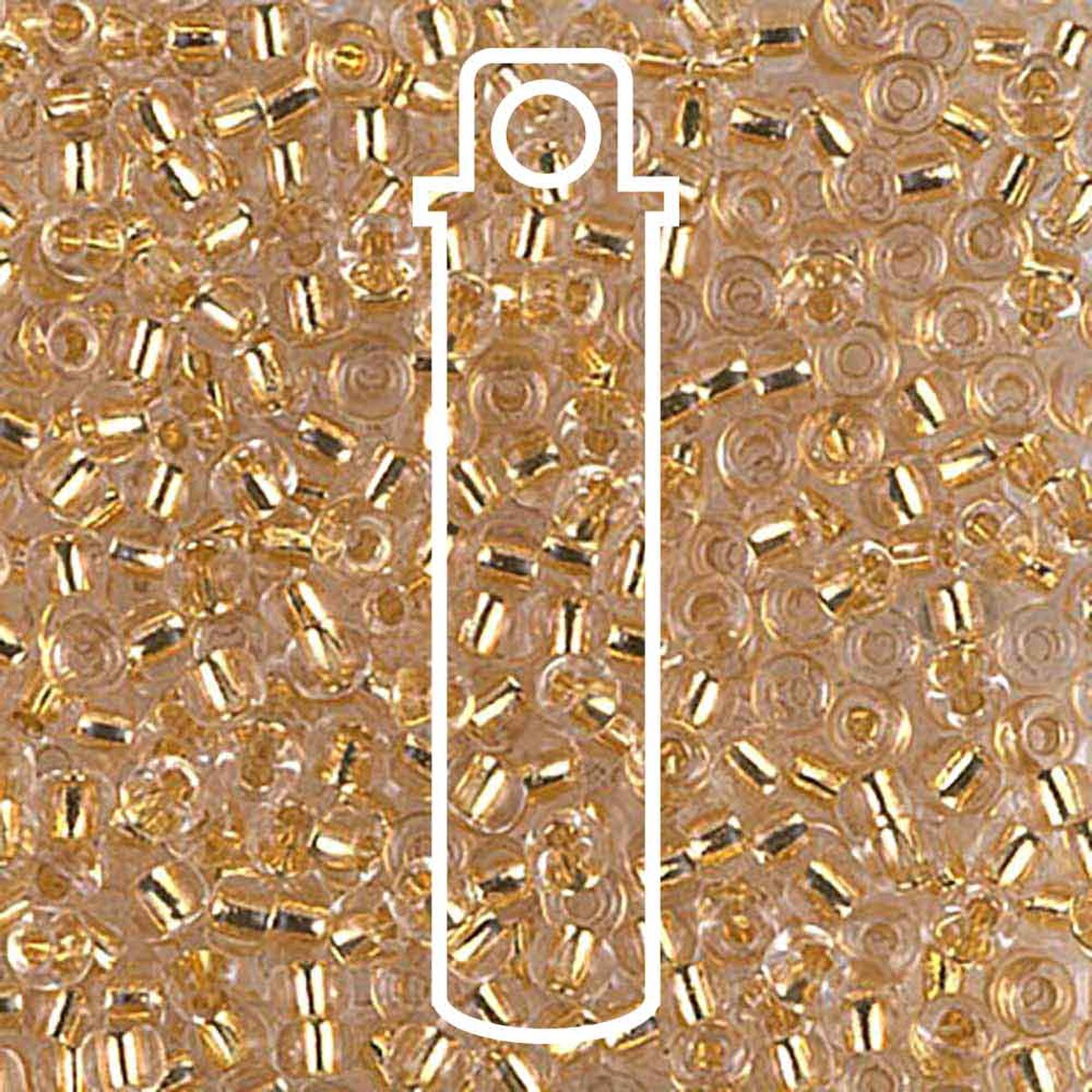 Miyuki Japanese Seed Beads Size 8/0 - Gold Lined Crystal (Color #9195) 22 Gram Tube