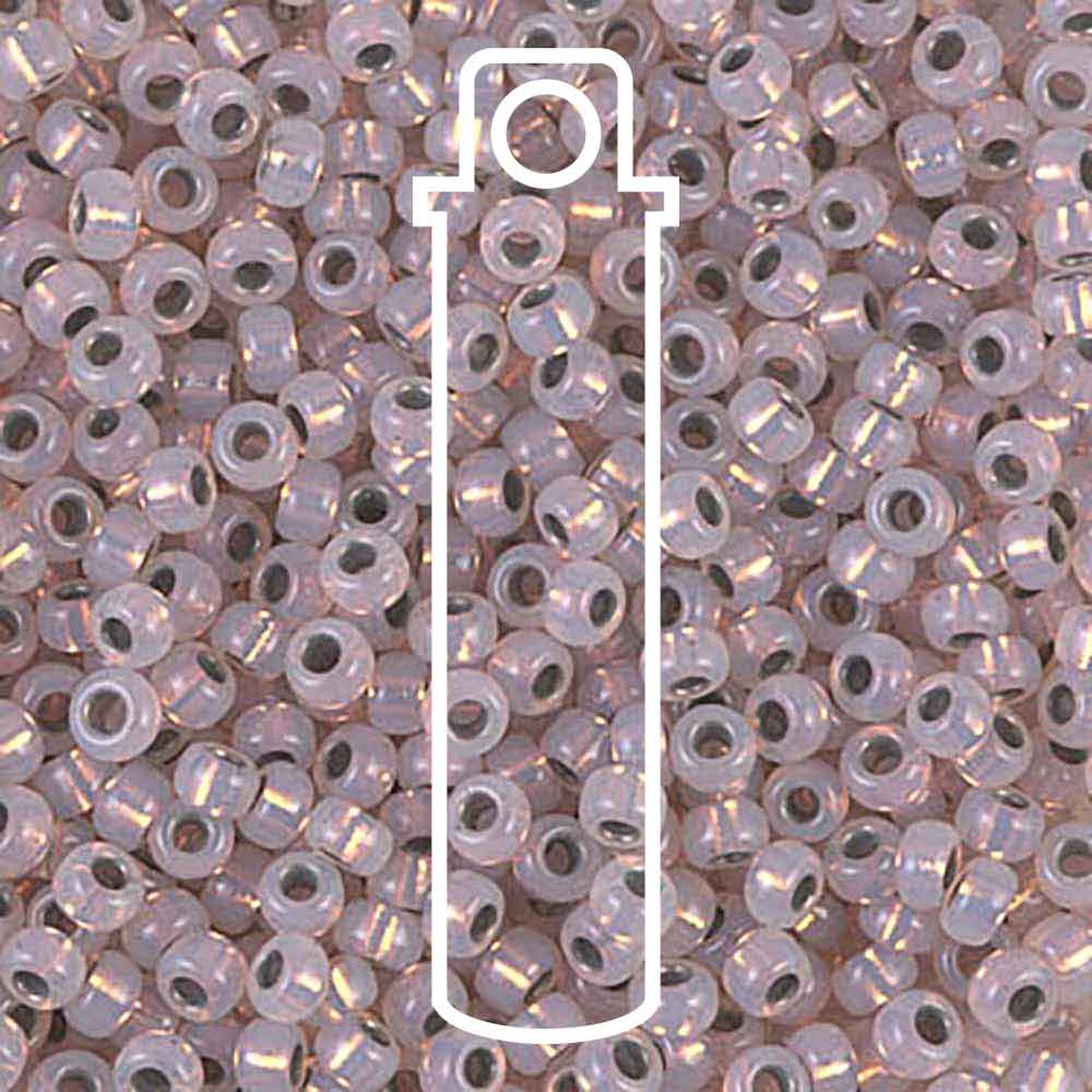 Miyuki Japanese Seed Beads Size 8/0 - Copper Lined White Opal (Color #9198) 22 Gram Tube