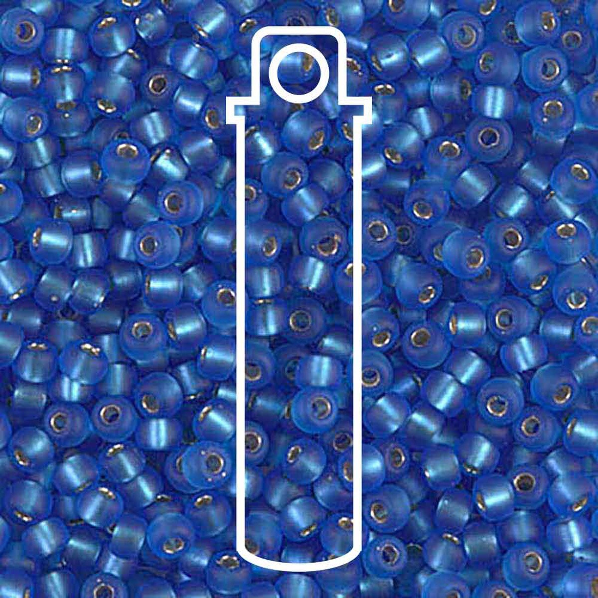 Miyuki Japanese Seed Beads Size 8/0 - Matte Silver Lined Sapphire (Color #919F)