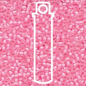 Miyuki Japanese Seed Beads Size 8/0 - Pink Lined Crystal (8-9207-TB)