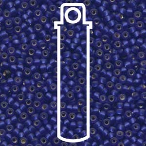 Miyuki Japanese Seed Beads Size 8/0 - Matte Siler Lined Cobalt (8-920F-TB)