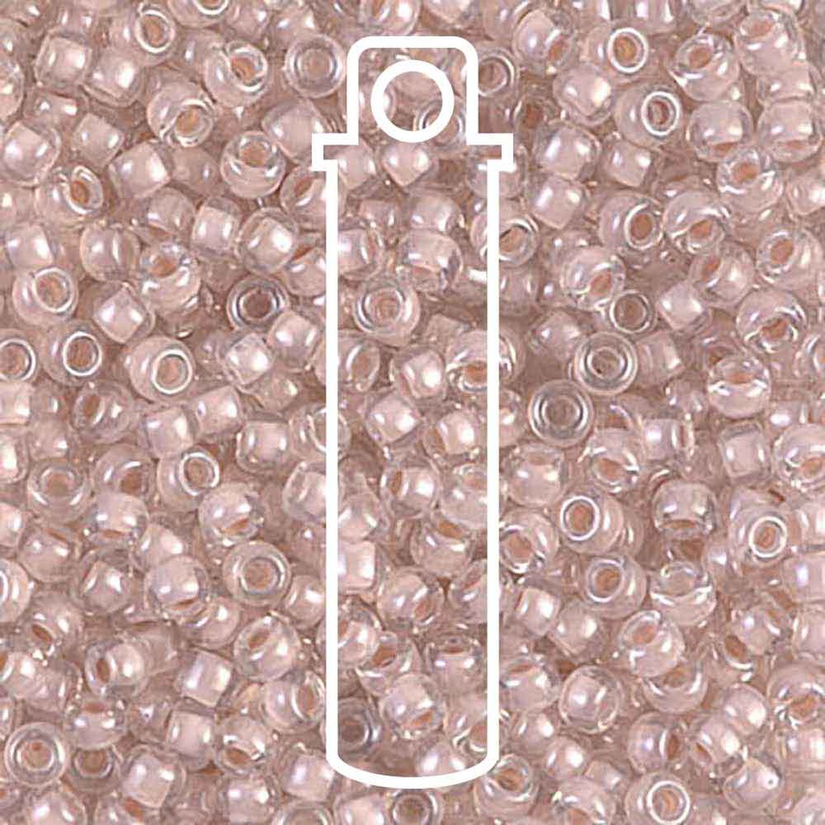 Miyuki Japanese Seed Beads Size 8/0 - Blush Lined Crystal (Color #9215) 22 Gram Tube