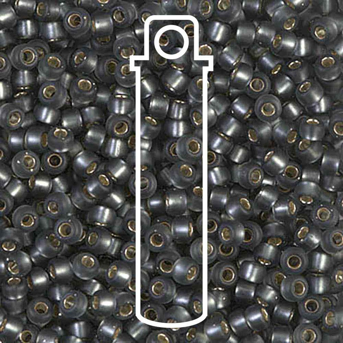 Miyuki Japanese Seed Beads Size 8/0 - Matte Silver Lined Gray (Color #921F)