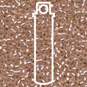 Miyuki Japanese Seed Beads Size 8/0 - Matte Silver Lined Light Blush (8-923F-TB)