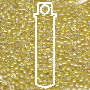 Miyuki Japanese Seed Beads Size 8/0 - Light Yellow Lined Crystal with Iridescent Coating (8-9273-TB)