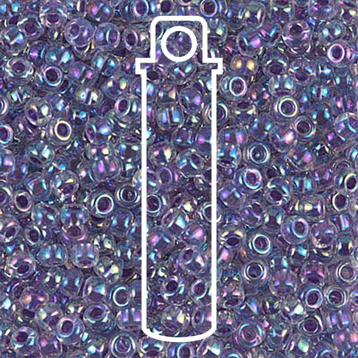 Miyuki Japanese Seed Beads Size 8/0 - Amethyst Lined Crystal Aurora Borealis (Color #9274)