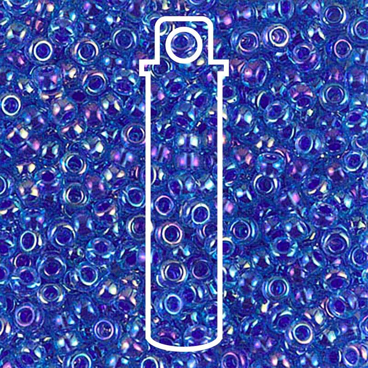 Miyuki Japanese Seed Beads Size 8/0 - Cobalt Lined Sapphire Aurora Borealis (Color #9353)